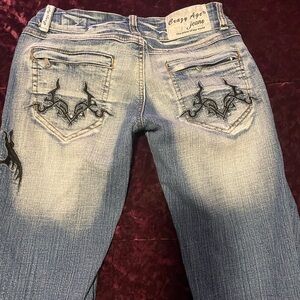 Women's Light Blue Embroidered Boot Cut Jeans